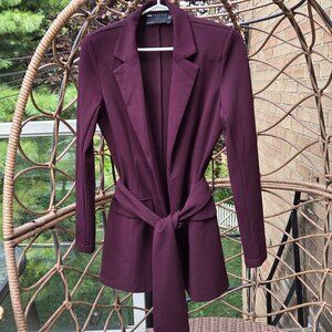 Beautiful Eggplant ASOS Design Open Blazer with Belt